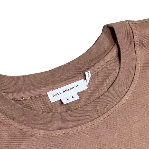 GOOD AMERICAN Sweatshirt Womens M/L Brown BOYFRIEND PUTTY Relaxed Sweater Lounge - Picture 4 of 15